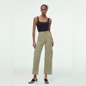 Zara SAILOR CARGO stretchy JEANS - khaki, size 28 (US 6)